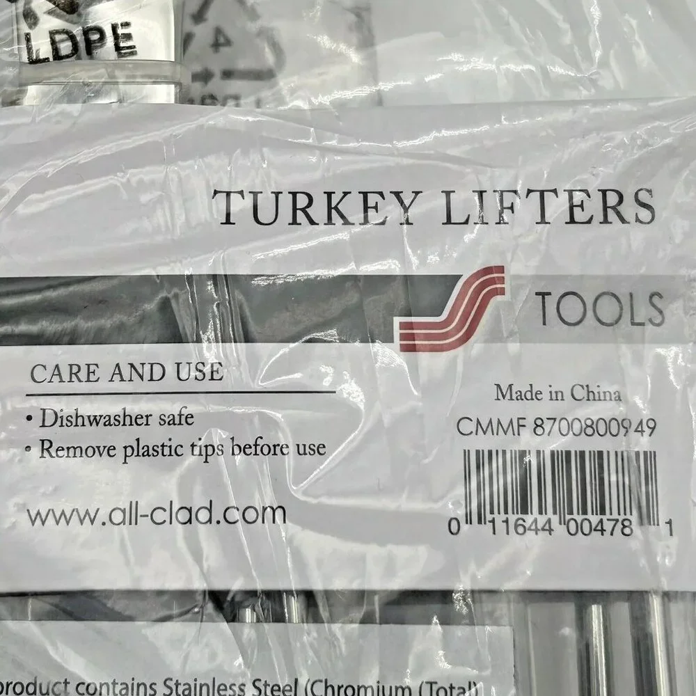 ALL-CLAD Set Of 2 Stainless Steel Turkey Lifters Forks‎ Ergonomic Grip